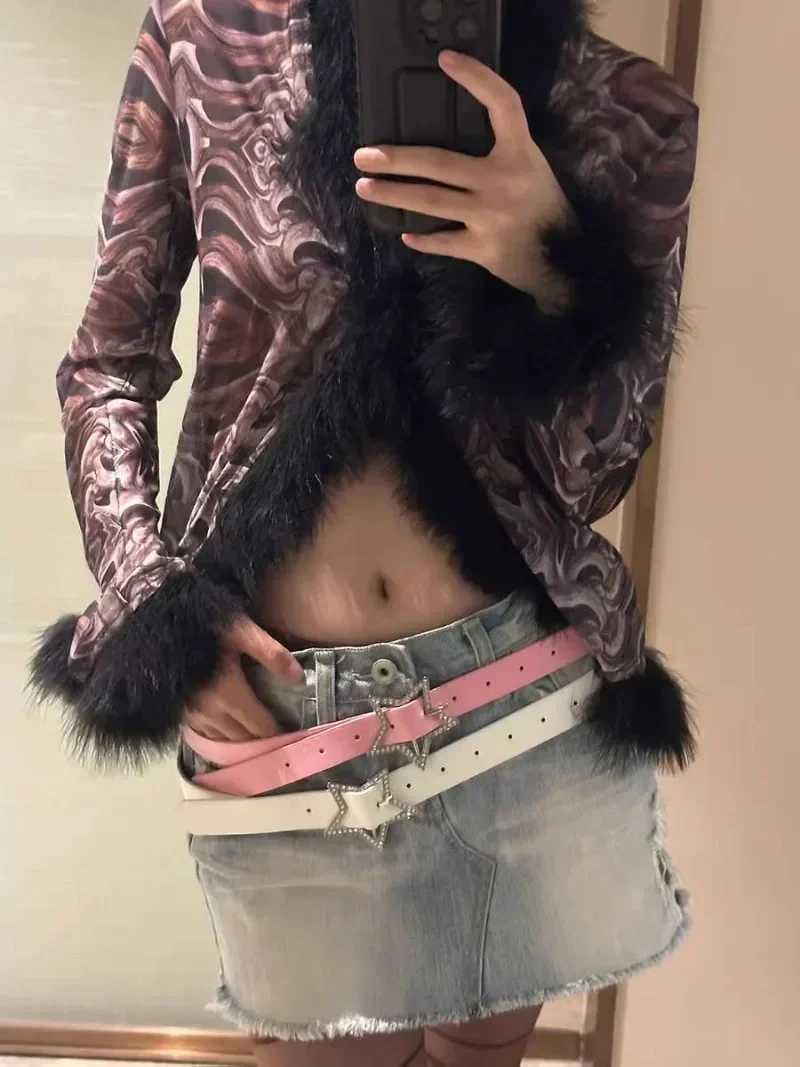 2K Star Buckle Belt Pink Leather Elastic Binding Embellished Waistband Sparkling Rhinestone Retro Bride Decoration Accessories W250717