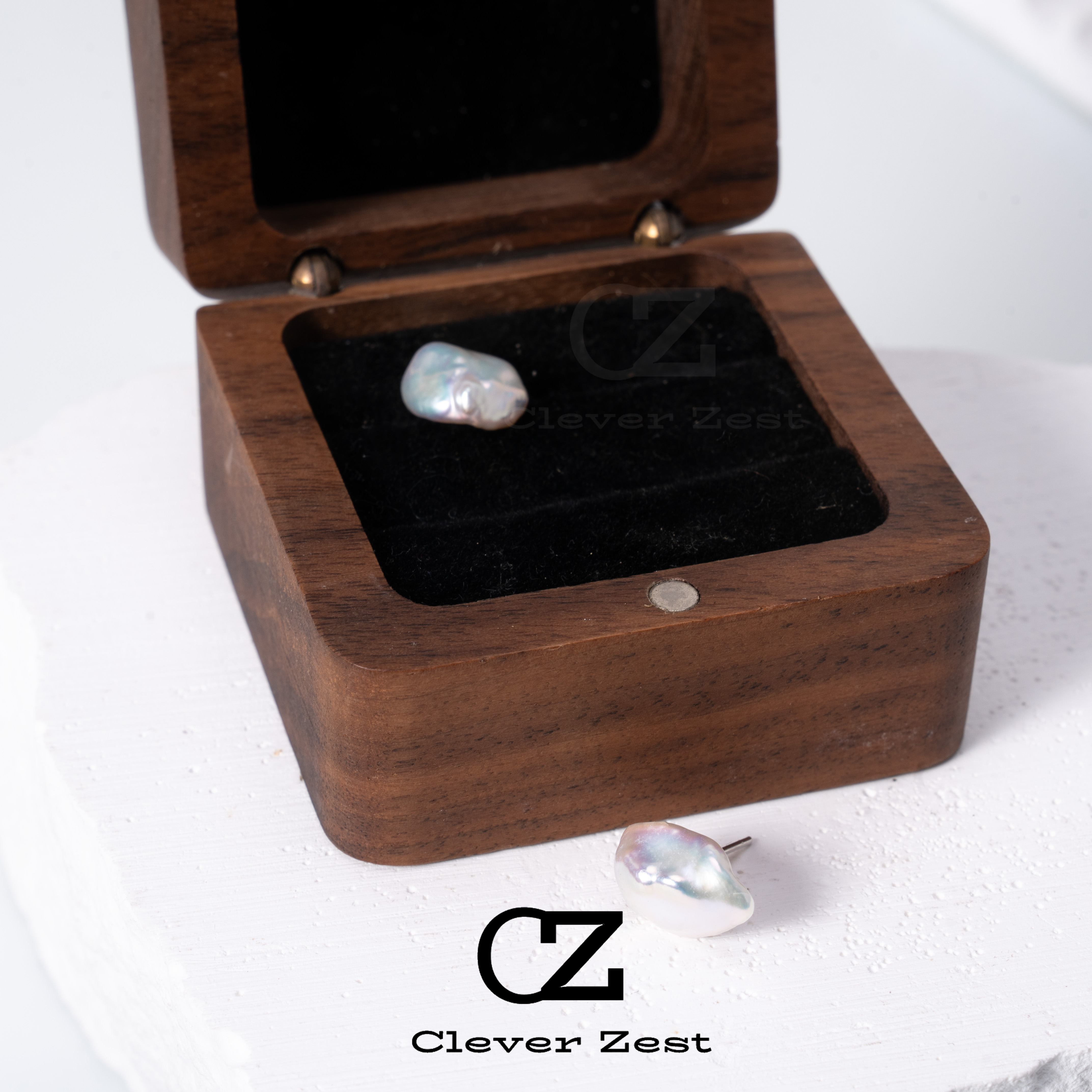 Natural freshwater pearl without nucleus pearl S925 silver freshwater keshi pearl earrings irregular personality unique ladies gift