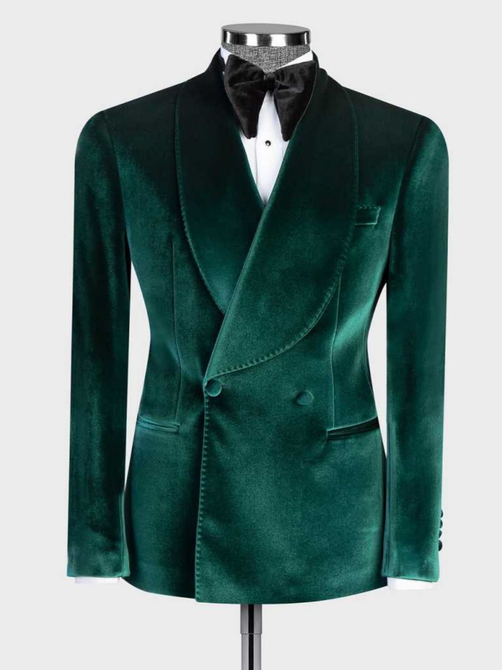 Vintage Velvet Wedding Tuxedos 2 Piece Set Jacket Pants Double Breasted Men Suit Peaked Lapel Groom Wear Party Suits Customized