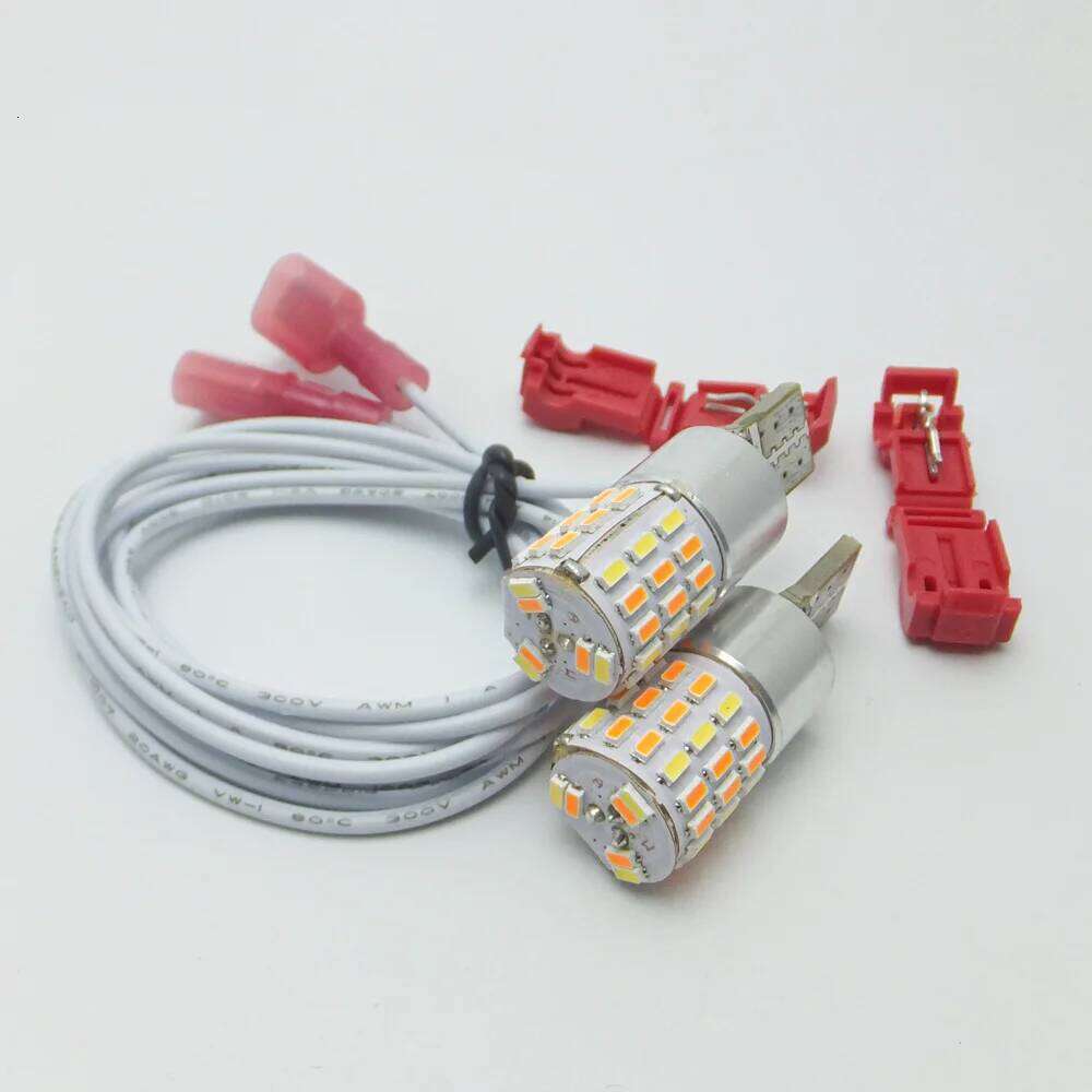 Coche Motorcycle Bike Reverse T10 Led W5w Dual Color Side Light Drl Turn Signal Bulbs White and Amber Pack of 2