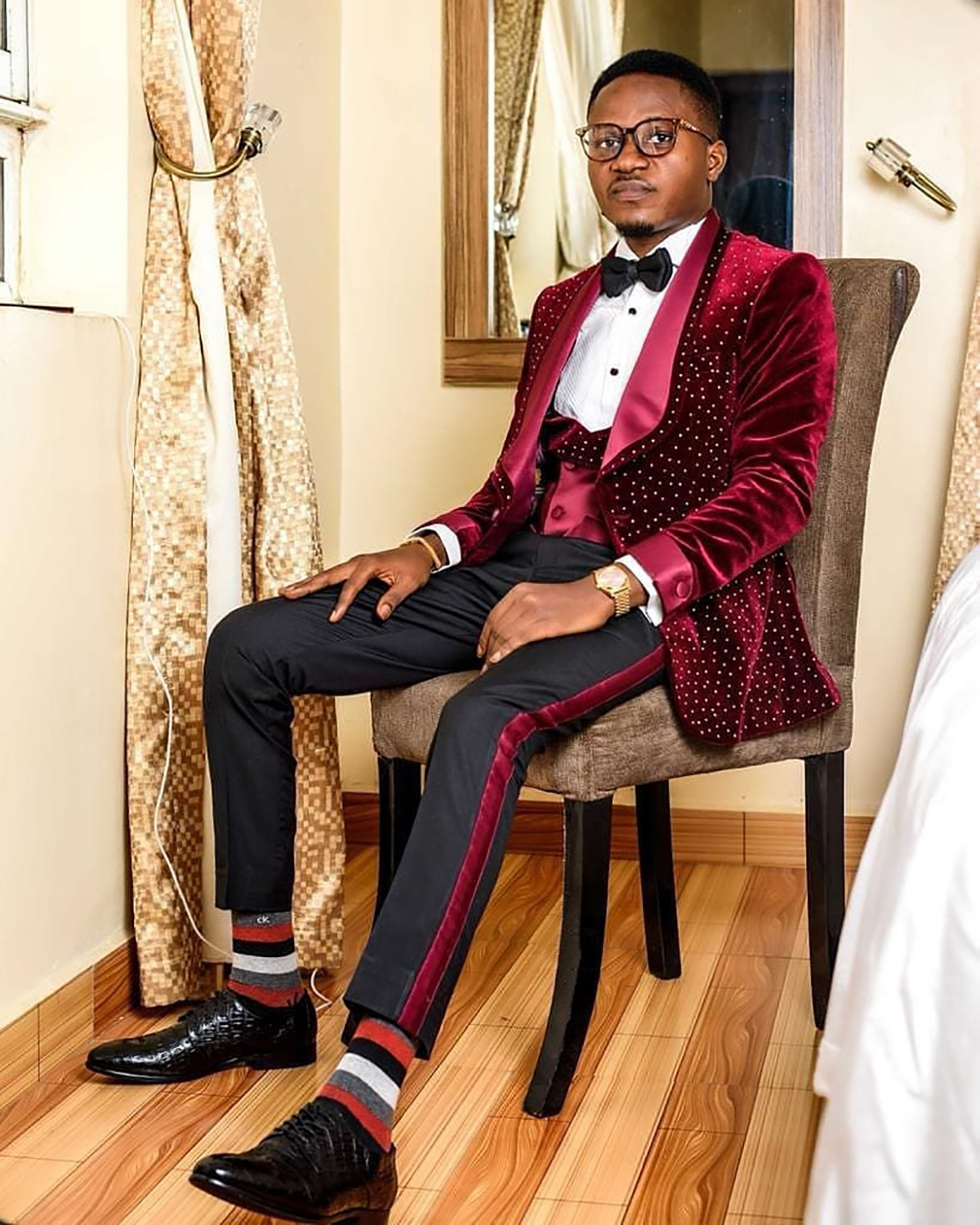 Fashion Men's Suits Slim Fit 3 Pcs Blazers Pants Vest Shining Groom Tuxedos Male Clothing Customized