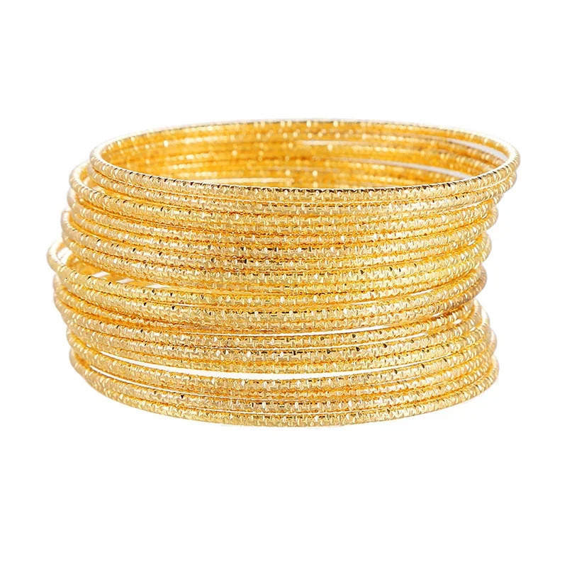 20 Pieces Textured Metal Bangles Set For Women Fashion Jewelry Heavy Trendy Styles Wholesales Accessories Party Gifts 690 250717