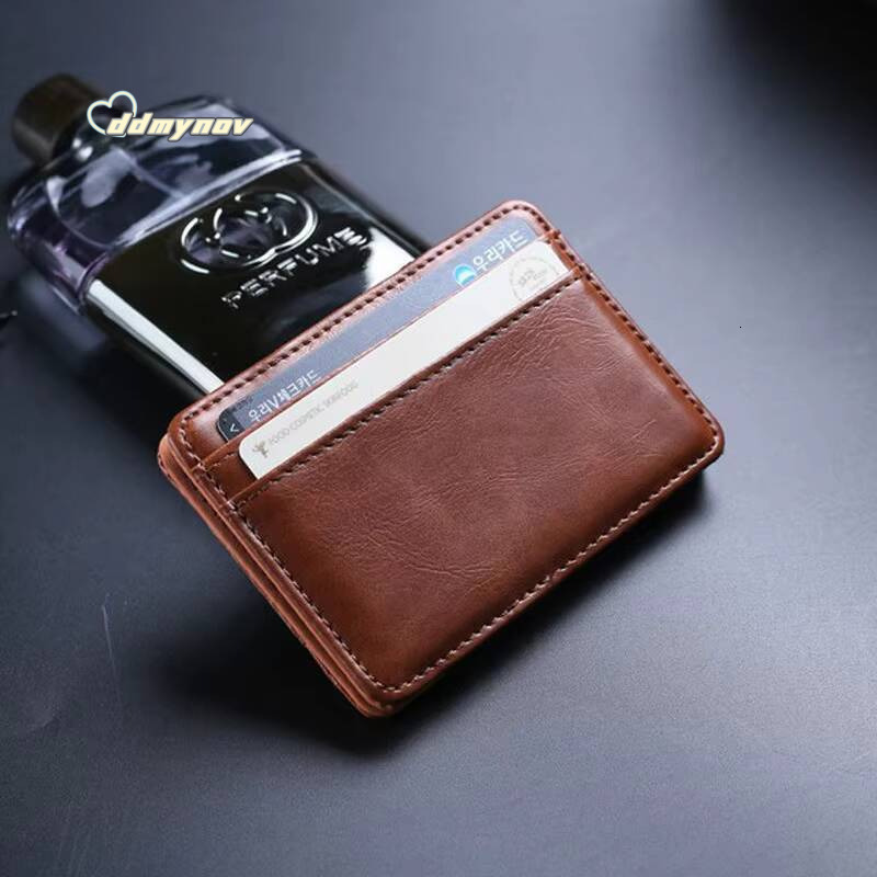 New Arrival High Quality Leather Magic Wallets Fashion Small Men Money Clips Card Purse Thin Cash Holder 3 Colors ddmynov
