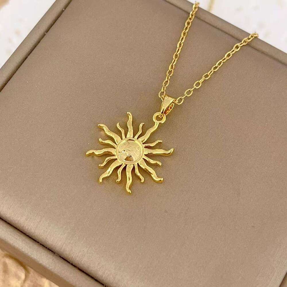 Summer Fresh Simple Fashion Pendant Necklace For Women, Light Niche High-End Titanium Steel Collarbone Chain Accessory Fei Rong 3Bf