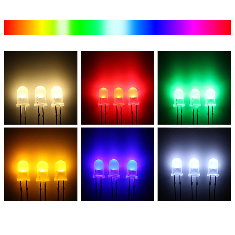 1000pcs/lot 5mm Atomization Straw Hat Diode White Red Blue Green Yellow Ultra Bright LEDS Kit LED Light Diode