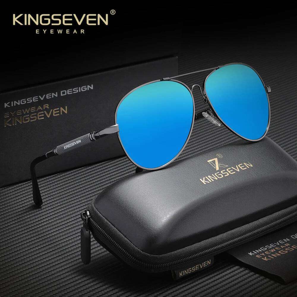 KINGSEVEN Pilot Sunglasses Quality Titanium Alloy Polarized UV400 Trendy Glasses For Men Women Driving Eyewear