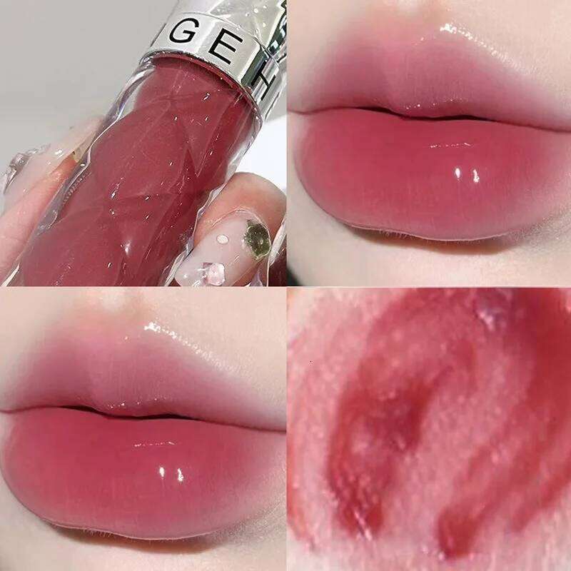HERORANGE Nude Mirror Gloss Clear Moisturizing Hydrating Water Light Glass Jelly Plump Lip Glaze Oil Lipstick Tint Makeup X250717