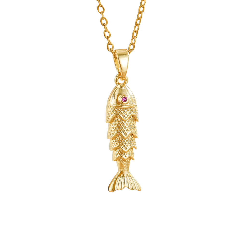 Fashion Versatile Light Personalized Animal Koi Titanium Steel Pendant Necklace Women's Collarbone Chain B40