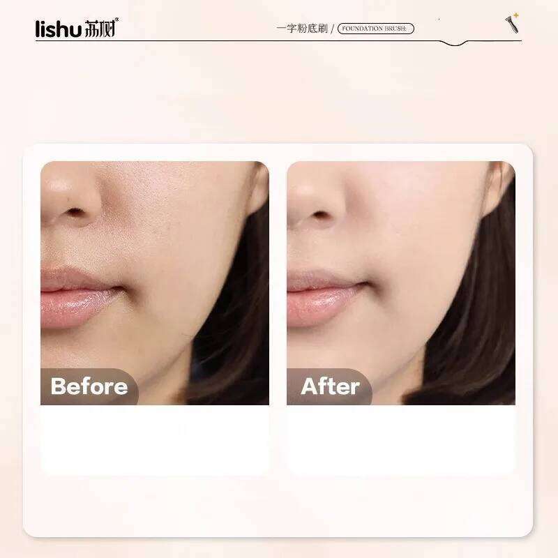 LISHU Flat-head Foundation Ultra-thin Contour Blending Seamless Concealer Facial Mask Brush Beauty Applicator Tool X250717