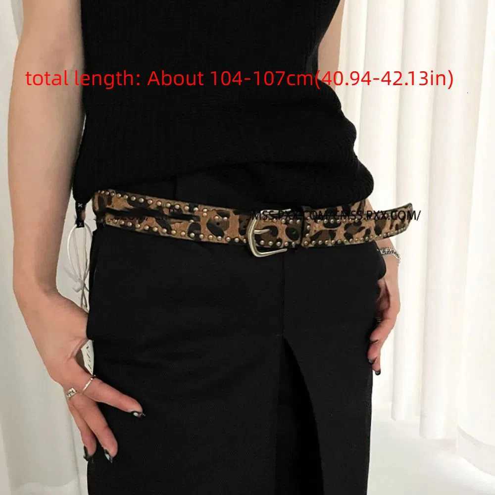 Fashion Designer Rivet Waist Belt Gothic Punk Style Leopard Print Belt American Y2K Womens Waist Belt Streetwear W250717