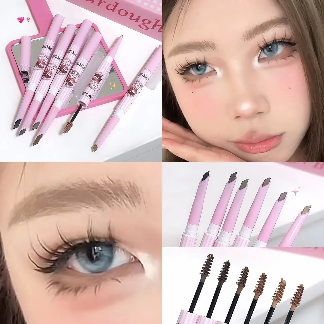 3D Eyebrow Dye Cream Gray Brown Double Head Eyebrow Pencil Long Lasting Waterproof Eye Brow Pen Tint Mascara Enhance Cosmetics 250712