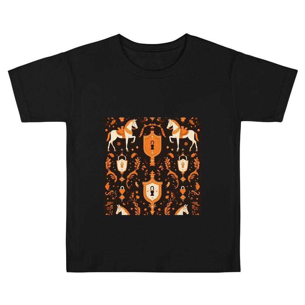 ddmywed Boy and girl Children's T-shirt a T-shirt with an orange and white pattern on the front