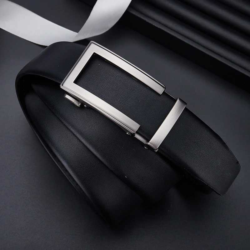 Fashion Men Genuine Leather Belt Automatic Buckle Adjustable Ratchet Belt Jeans Belt Formal Belt W250717