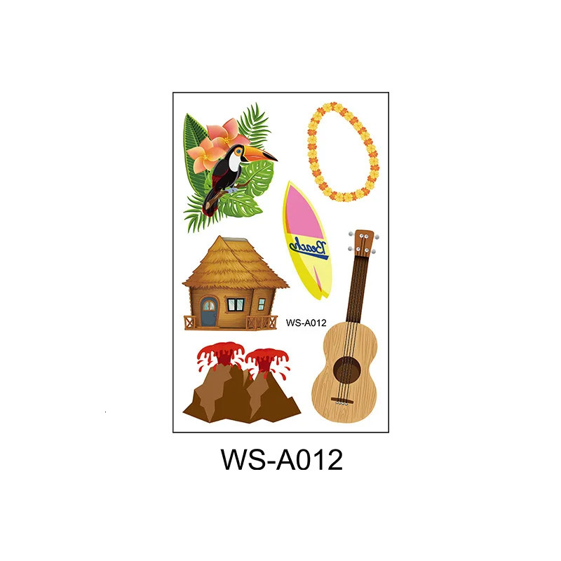 Hawaii Stickers Beach Waterproof Kids Body Tattoos Film Decal Temporary Tattoo for Woman Summer Style Party 250714