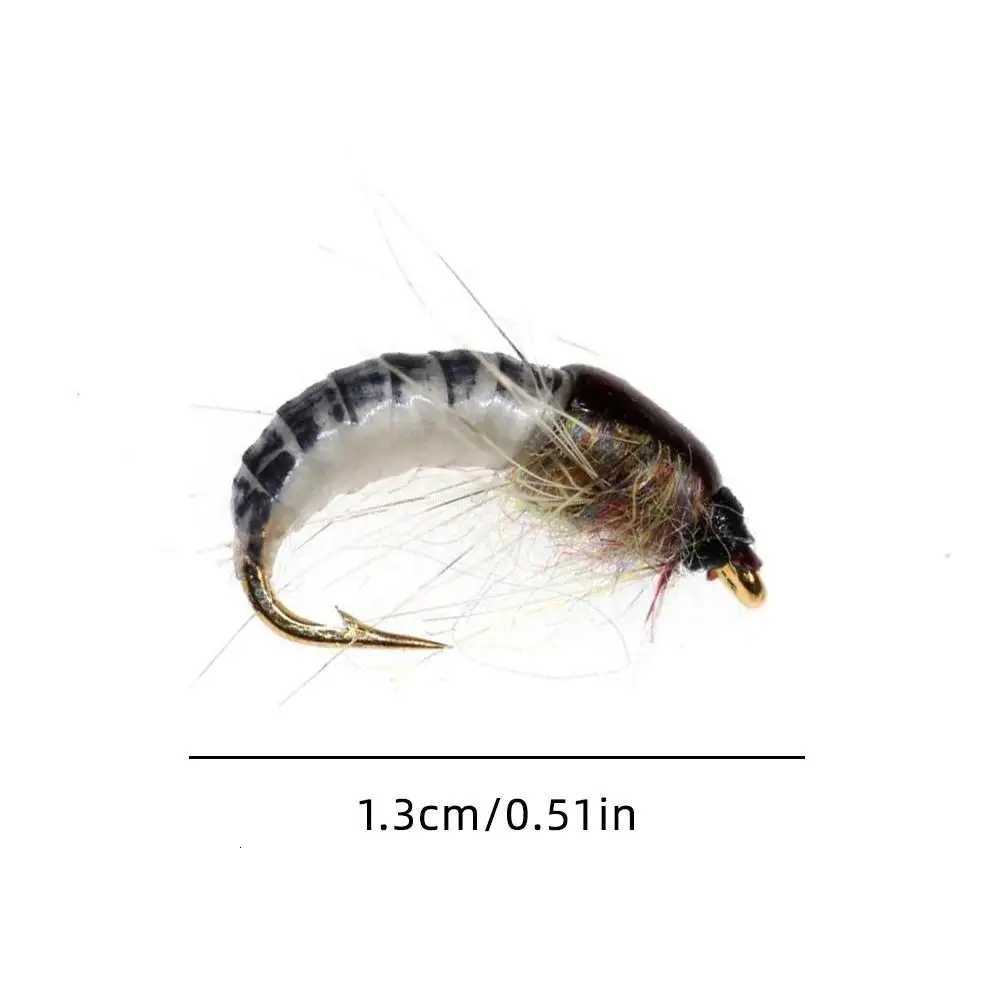 6PCS Trout Fishing Realistic Nymph Scud Fly Nymphing Artificial Insect Baits Flying Lure Fishing Accessories Z250717