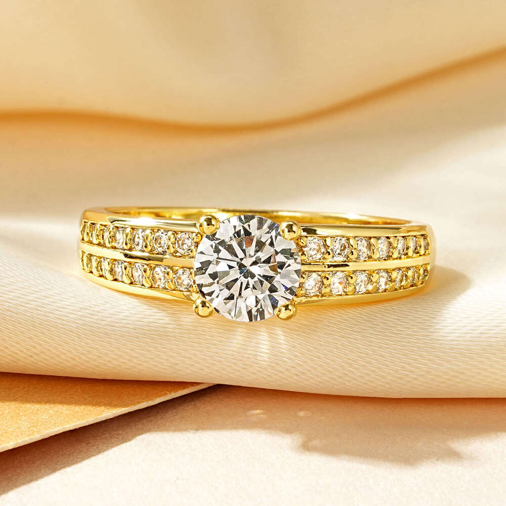 Gypsophila Imitation Moissanite French Style Valentine's Day For Girlfriend Birthday Gift Zircon Ring 0Cb