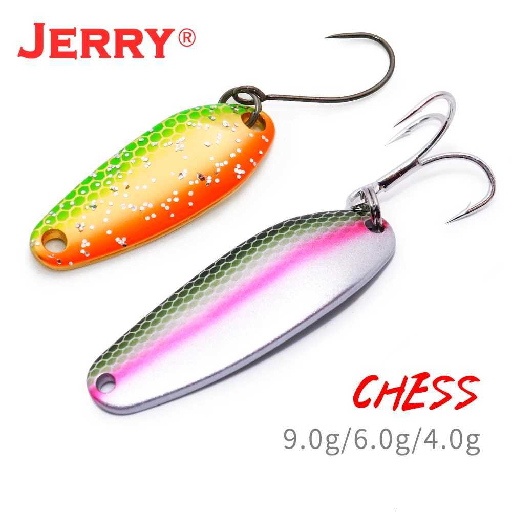 Jerry Chess Wobbler Fishing Lure Aritificial Metal Spoon Baits Mix Color Spinner Spoon Trolling Lures For Trout Bass Z250717