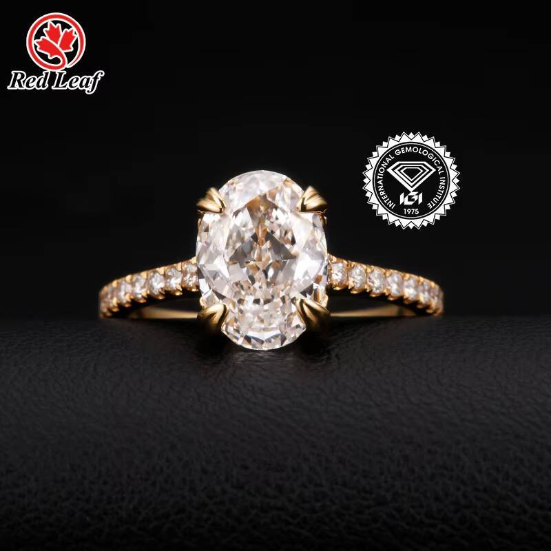 Custom 14K 18K White Yellow Gold Lab Diamond Ring 1CT 2CT 3CT IGI Certified DEF CVD HPHT Oval Lab Grown Diamond Engagement Ring