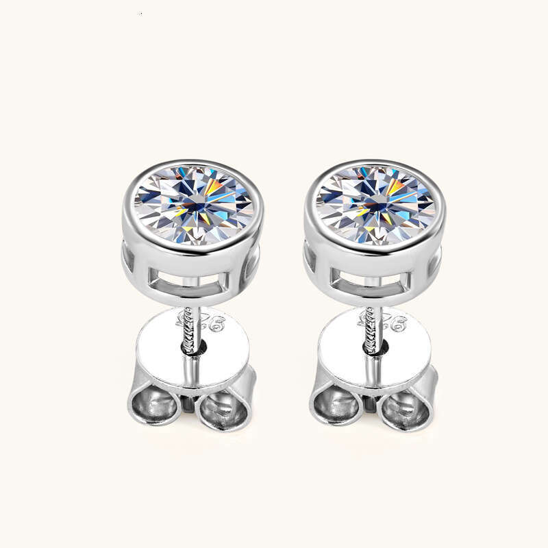 Tiktok Live S Pure Sier Light High-End Moissanite Earrings Jewelry D80
