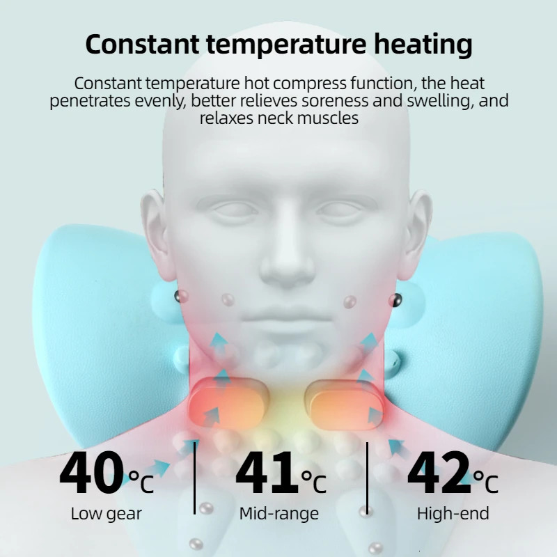 Electric Neck Stretcher Pulse Cervical Traction Relax Heating Cervical Chiropractic Traction Pillow Neck Head Acupoint Massage 250716