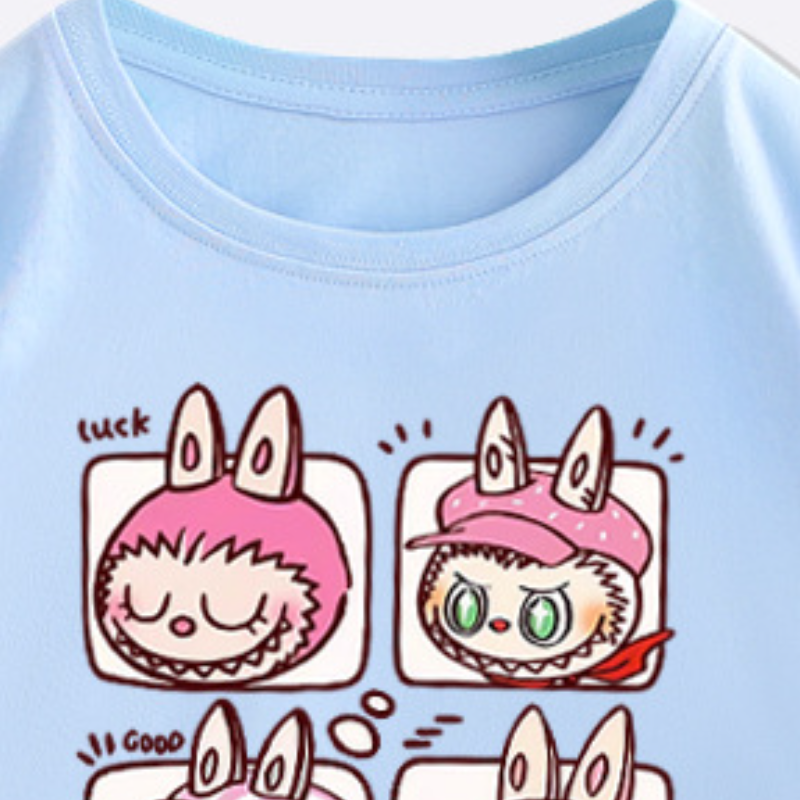 LaBuBu T-shirt for boys and girls, short-sleeved top disney designer clothing soft and comfortable with pattern print design T-shirt summer clothes Li
