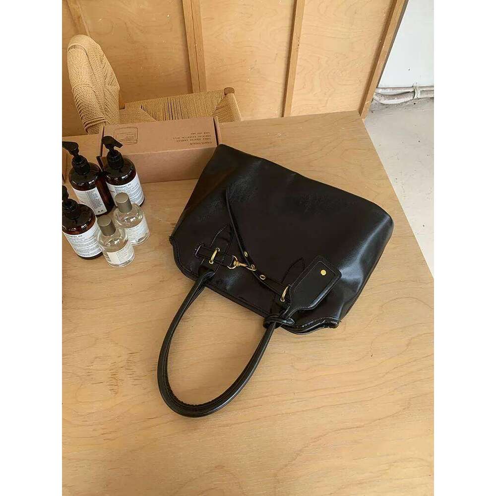 CGCBAG Vintage Designer Tote Casual Lage Capacity Women's Shoulder Bag Simple Commuting PU Leather Ladies Handbags