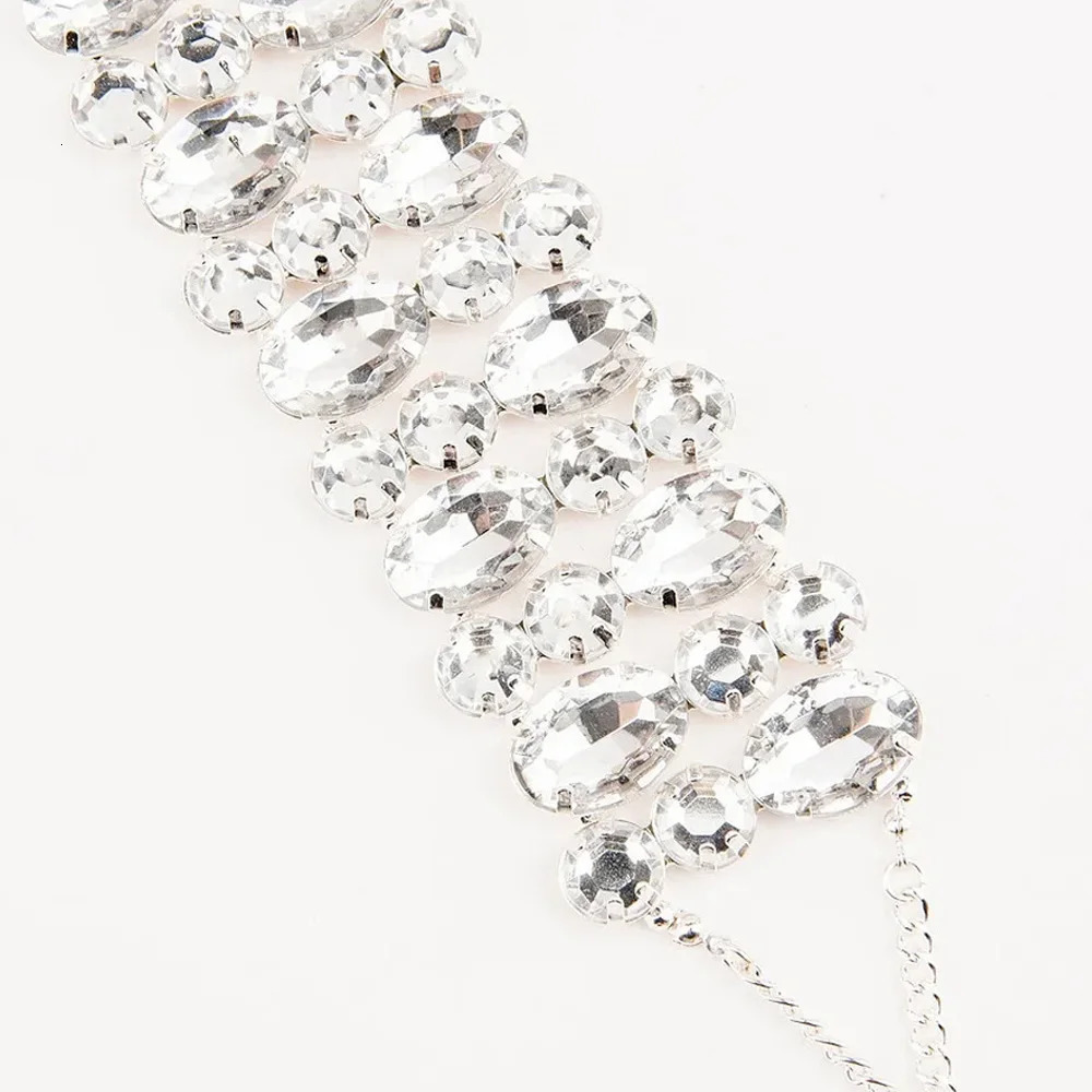 Stonefans Large Rhinestone Geometric Multi-Row Necklace Choker Irregular Crystal Collar Necklace Party Jewelry for Women 250716