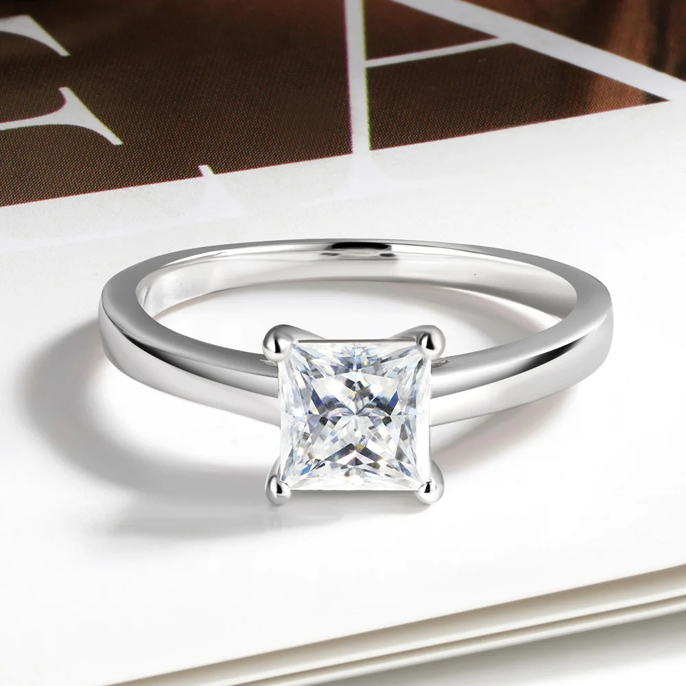 Serenty 1-4ct Princess Cut Rings for Women Wedding Bridal S925 Sterling Silver Ring Plated Bands Anniversary Gift 250716