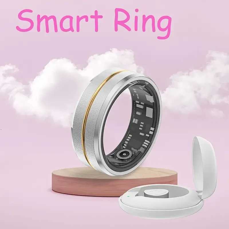 Fashion Womens Smart Ring Sports Style Wide Ring 5 Sports Mode Data Tracker Sleep Quality Monitor Stainless Steel Material W250717