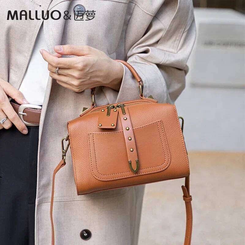 Ladies Retro Cowhide Shoulder Bags Women's Cow Genuine Leather Handbags Female Fashion Trend Designer Crossbody Bag Girls