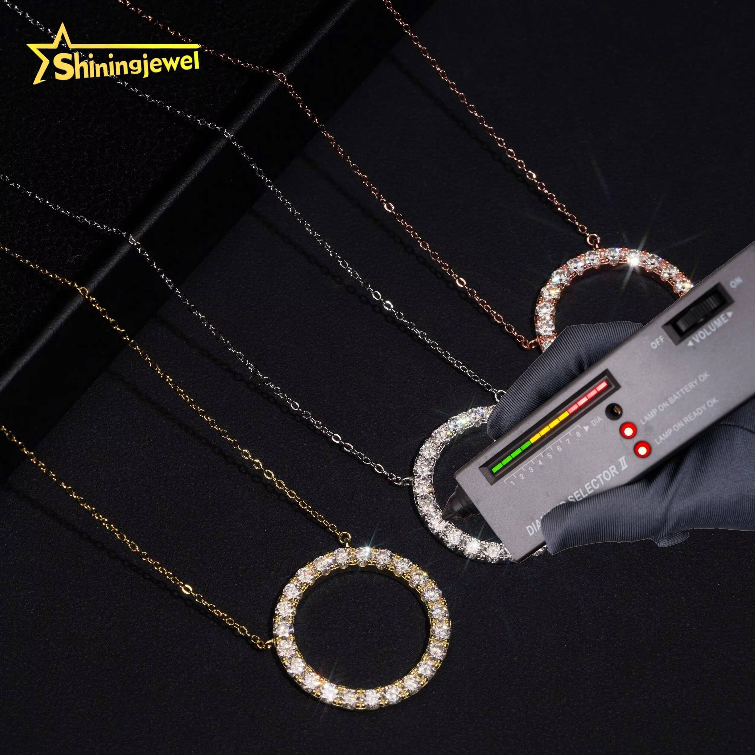 26mm Big Circle Women 925 Silver Jewelry Iced Out VVS D Moissanite Diamond Necklace Hip Hop Chain Anniversary Gift Daily Wear