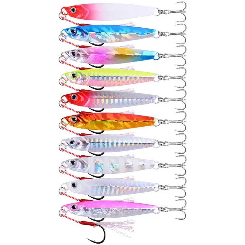 3/5/8pcs Metal Jig Fishing lure Set 7g 10g 14g 21g 28g 40g Sea Shore Casting Jigging lures Jigs Spoon Saltwater Artificial Bait Z250717