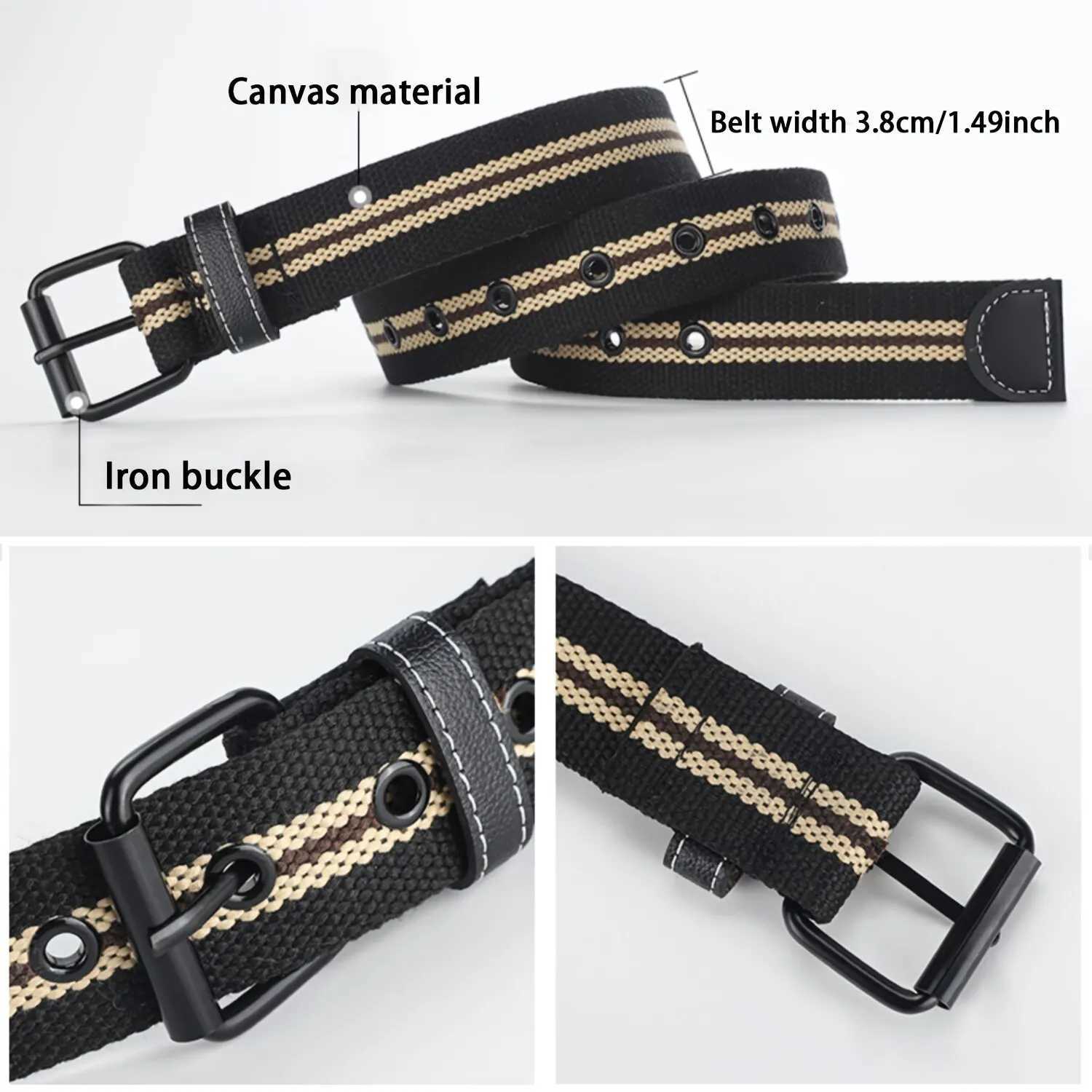 Mens Canvas Belt Casual Retro Womens Belt Outdoor Sports Belt With Jeans Belt Breathable Lightweight Eyelet Belt For Men Women W250717