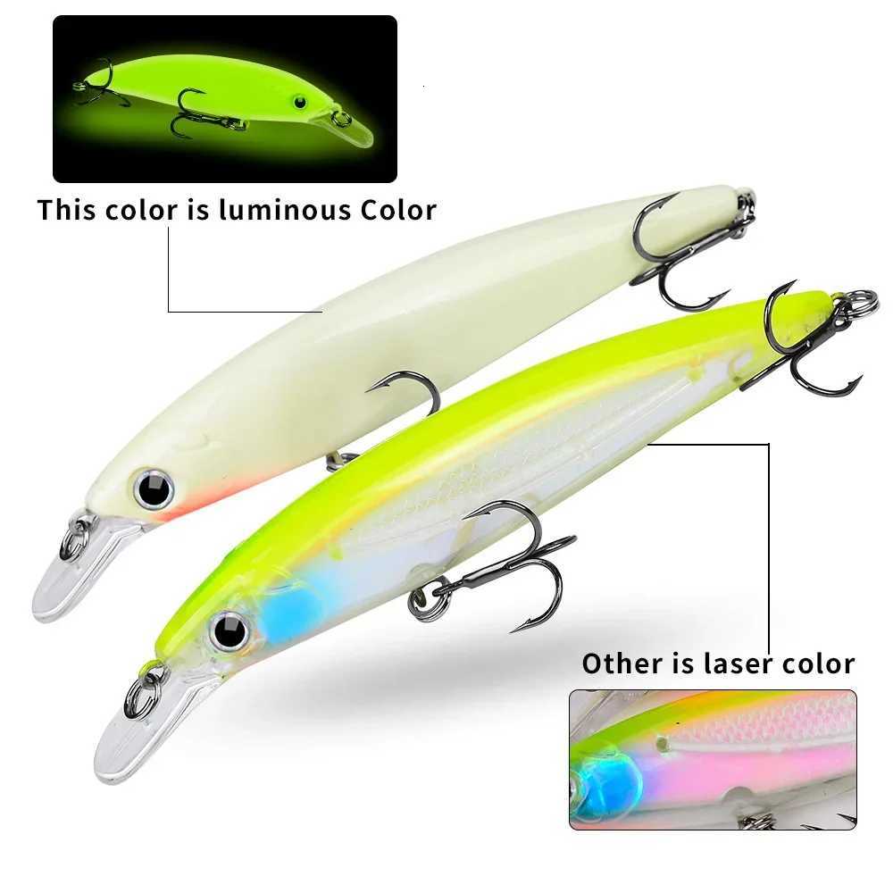 Bait Minnow 7g 14g 40g Luminous Bionic Fake Baits Plastic Hard Bait Fishing Bait Long Throw Floating Water Lure Swimbait Z250717