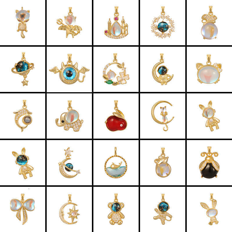 2023 New Tiktok Trending Pendant Aurora Stone Rabbit Cat Star Universe Necklace For Women 823