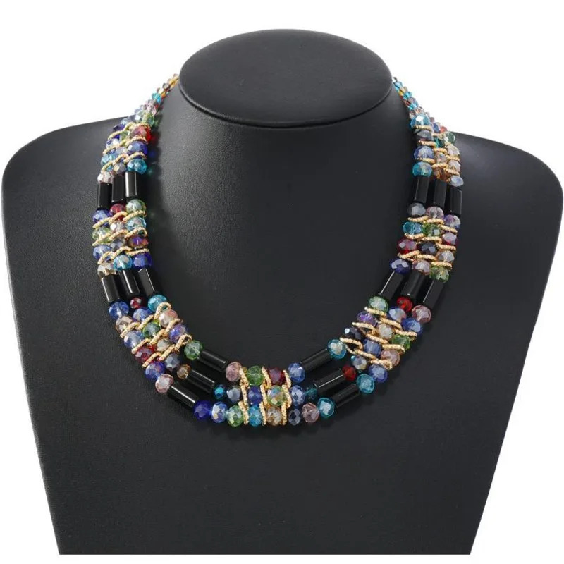 European American Choker Necklace Collar Vintage Alloy Handmade Multilayer Bead Necklace For Women Fashion Neck Jewelry Gift 250716