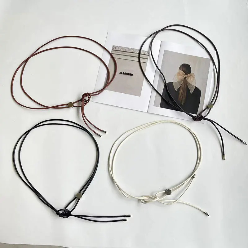 130/160cm Female Waist Chain Thin Belt Simple Decoration Tie With Dress Long Waist Rope Knotted Vintage Dresses String Waistband 250715