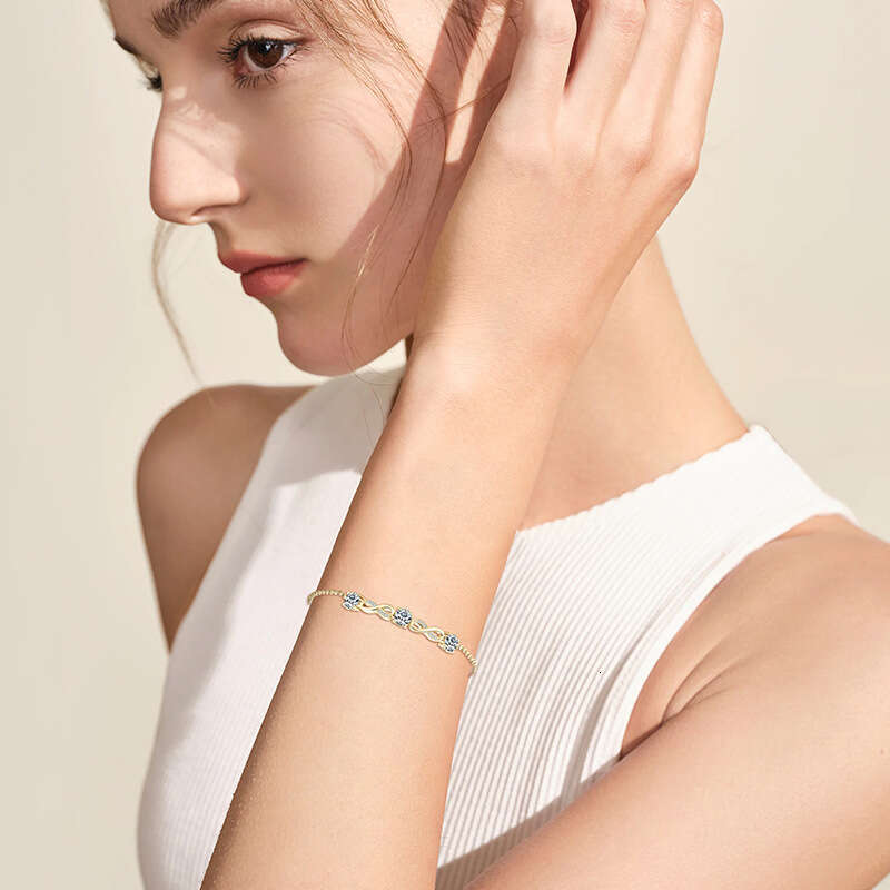 S Pure Sier Wireless Symbol Niche Design D Color Moissanite Bracelet For Women A91