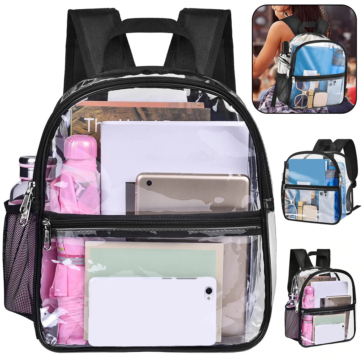 Bags/Backpacks Student School Bags Outdoor Portable Transparent Backpacks Suitable for Sports Events Concerts Schools.A-ZMT 250714