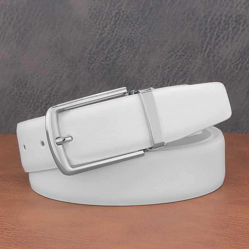 Fashion belts young men pin buckle genuine leather cowhide Waistband high quality white casual jeans ceinture homme B650 W250717