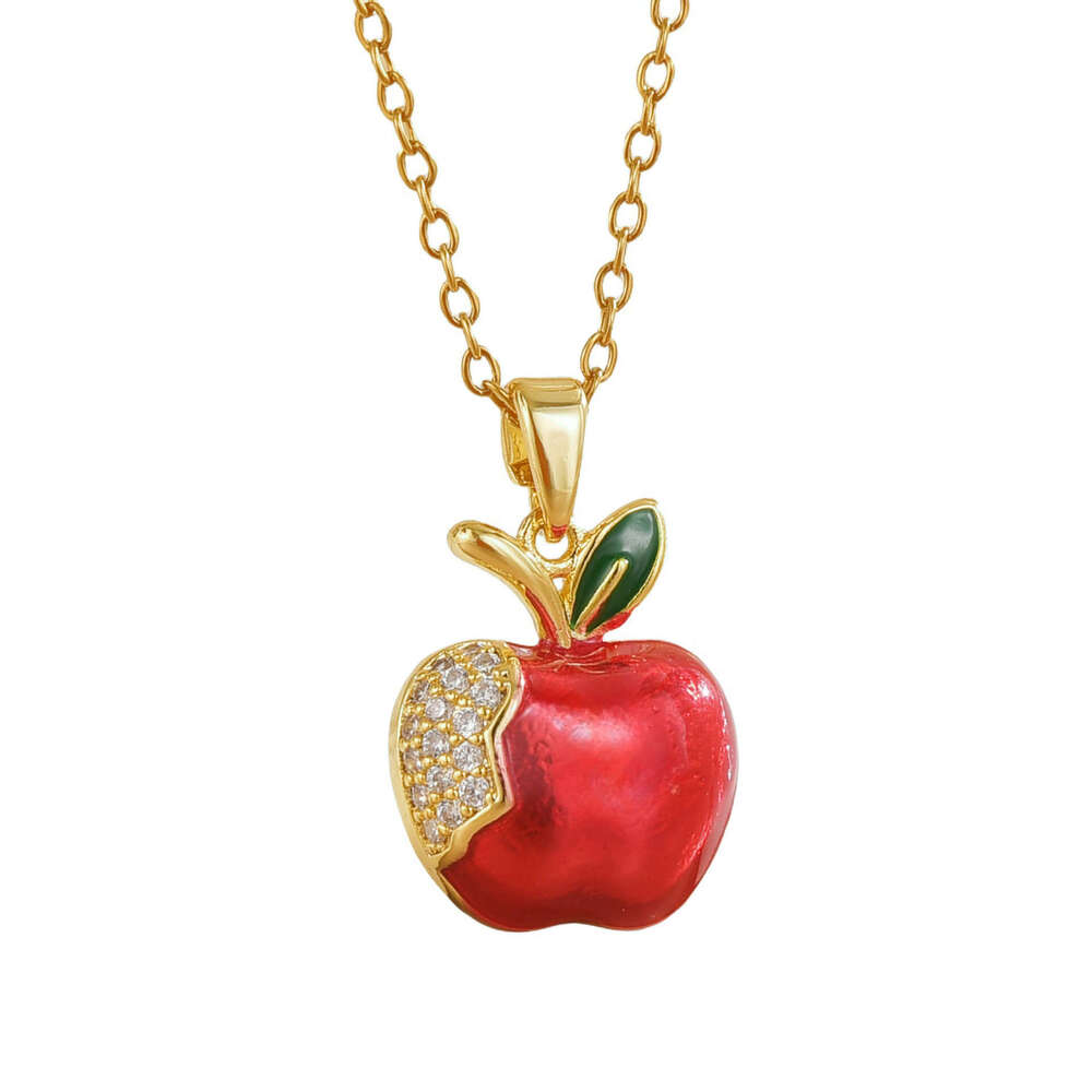 2025 New Creative Apple Pendant Exquisite High-End Niche Design Style Collarbone Chain B19