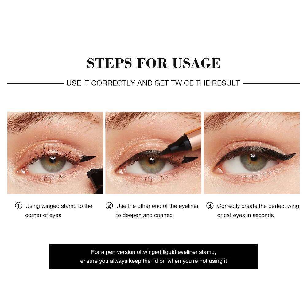 O.TWO.O Black Liner Stamp Pencil Waterproof Sdge-proof Liquid Eyeliner Easy Cat Eye Stencil Makeup Tool for Eyes X250717