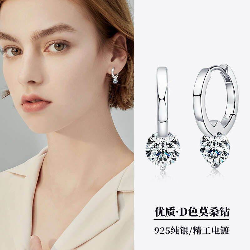 Fashionable Light Minimalist Style K Gold Color For Women Moissanite Sterling Sier Stud Earrings Non-Fading Ear Jewelry 919