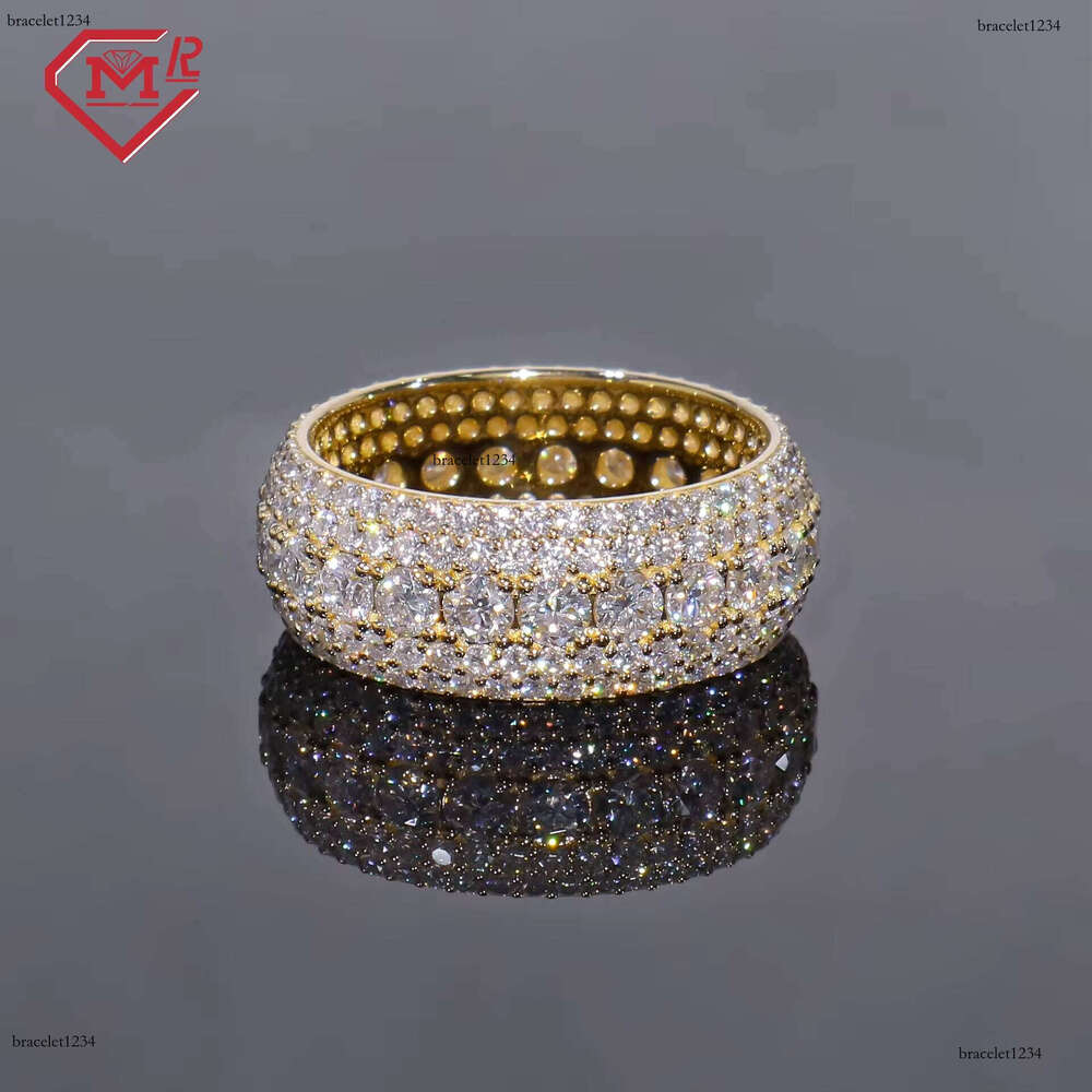 High Quality Vvs Men's 14k Gold Champion Full Ice Silicon Stone Ring