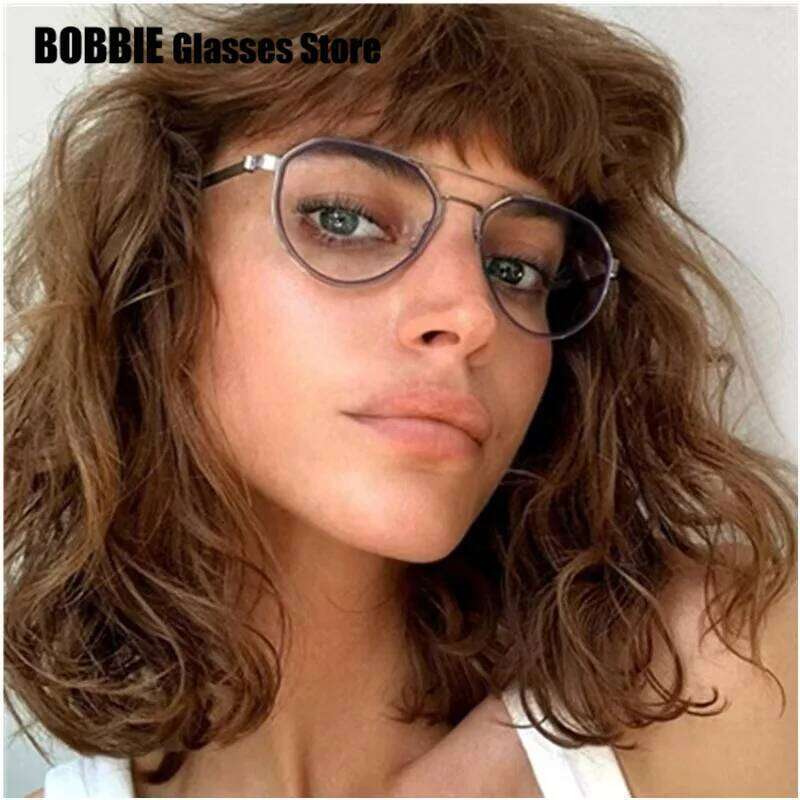 Classic Pilot Glasses Frame Men Women Eyeglasses Gafas Prescription Lens Oval Eyewear Titanium Strip Denmark Brand Design 9745