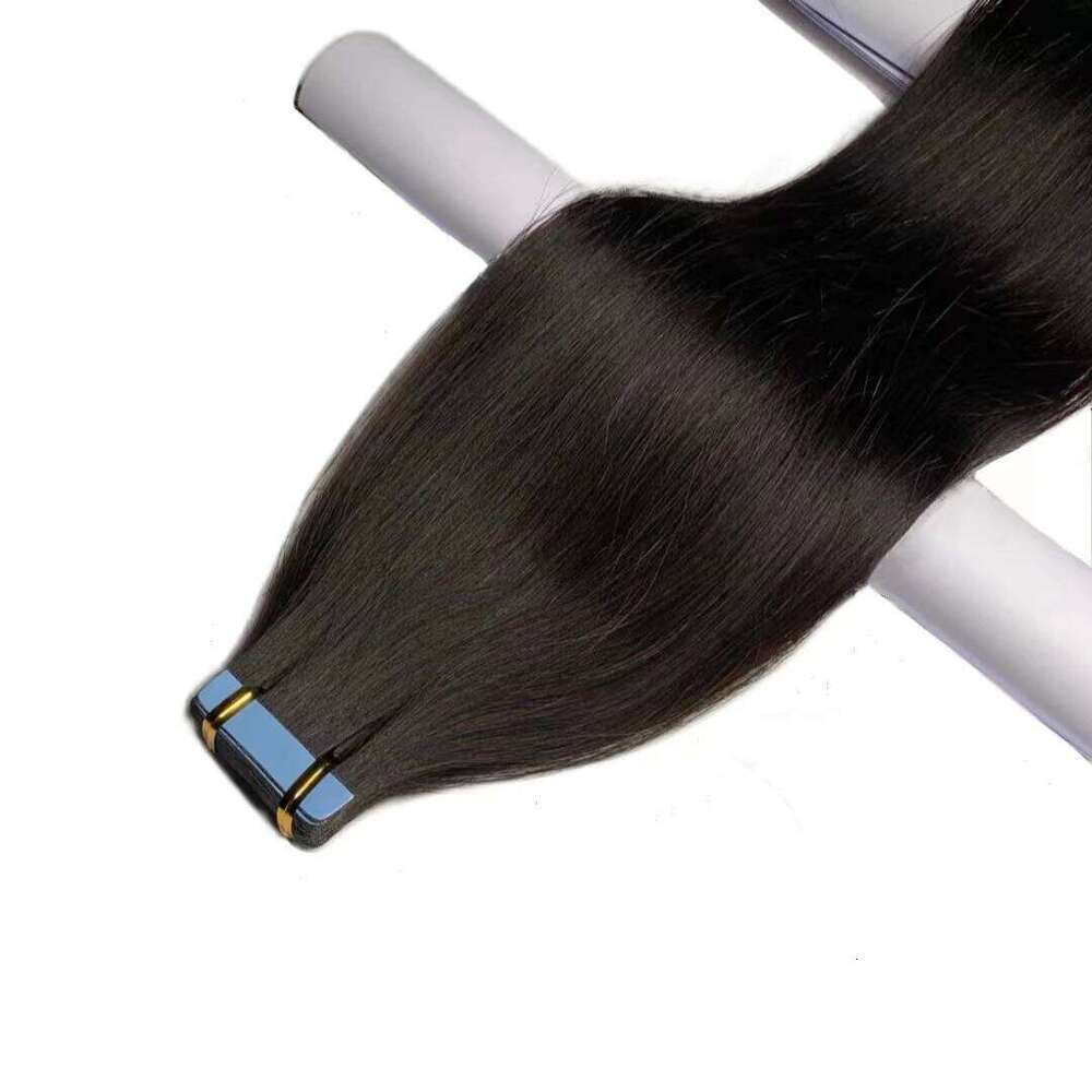 Tape In 100% Real Remy Brazilian Human Hair Straight Extensions Skin Weft Adhesive Glue On Salon Quality For Woman