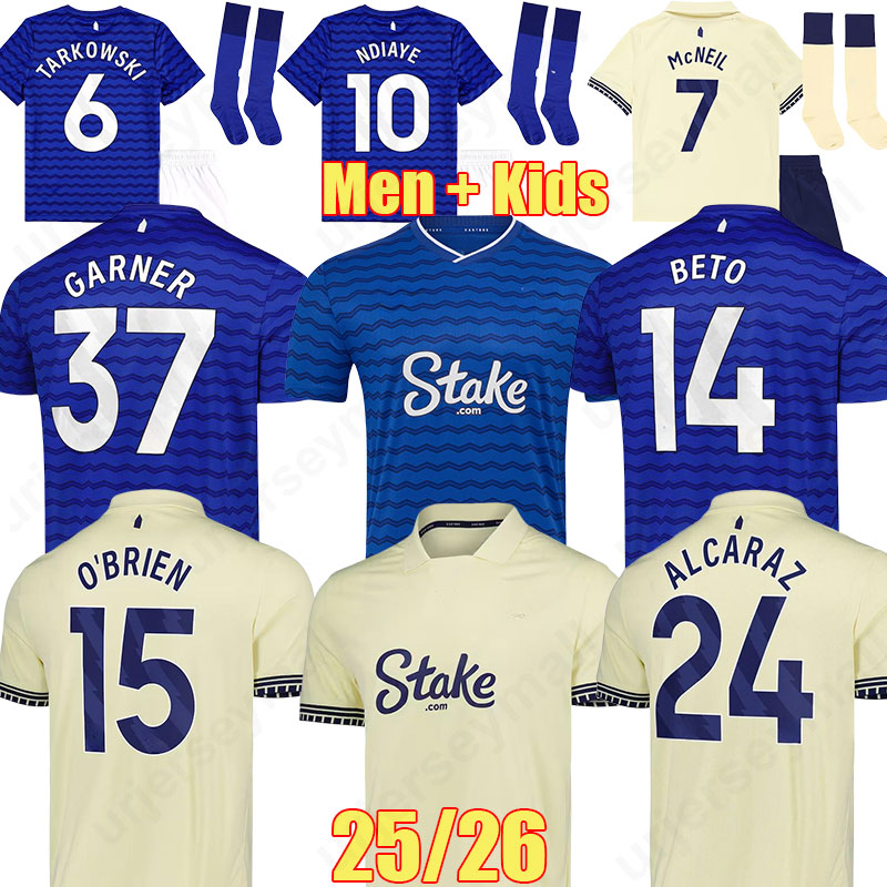 EvertonES FC Soccer Jerseys 25 26 KEANE BETO DAVIES NDIAYE McNEIL MYKOLENKO TARKOWSKI MYKOLENKO COLEMAN 2025 2026 Football Shirts GANA Man Kids Sports Outdoors 998