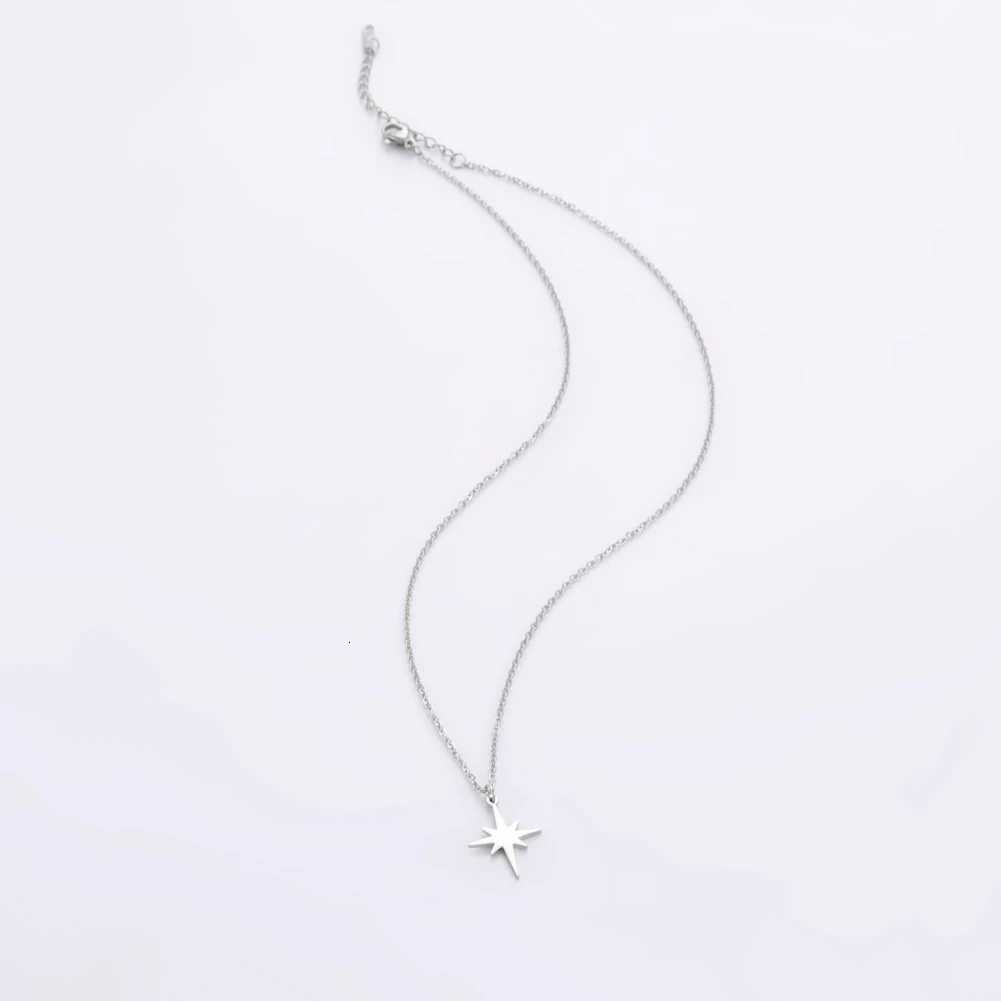 Lemegeton Simple North Star Pendant Necklace Fashion Womens Necklace Stainless Steel Starlight Choker Jewelry Lover Party Gift XJ250717