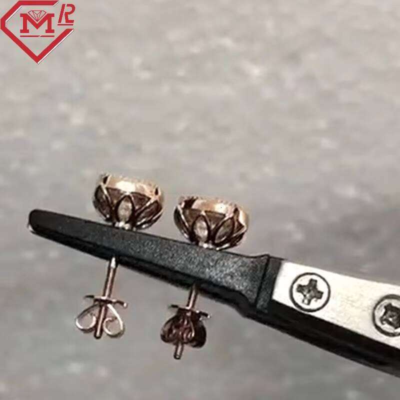 Classic Stud Men Women 14k Gold Screw Back 2ct Custom Moissanite Earrings