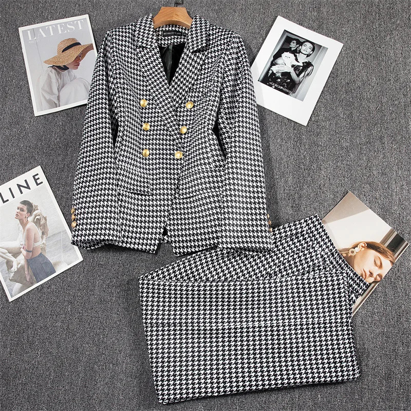 Casual Long Sleeve Blazer Pant Sets Suits For Woman 2025 Fashion 2 Pieces Set For Women Office Lady Coats Jackets 250715